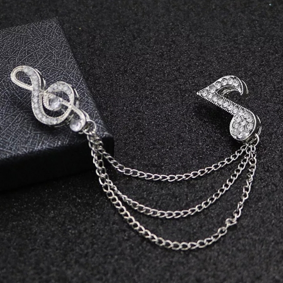 🎶 Music Notes Chain Pin - Picture 3 of 4